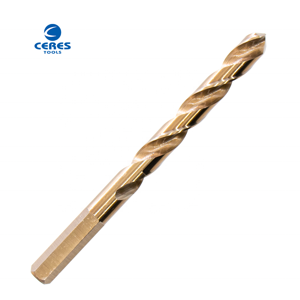 Reduced shank  P6M5 white finish milled HSS  twist drill bit for stainless steel drilling