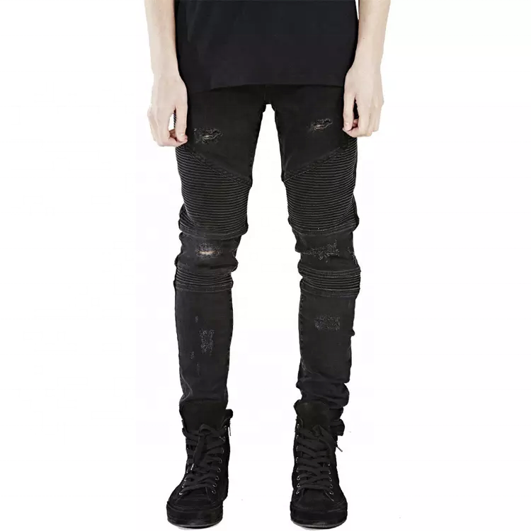 Cheap jeans for men bulk wholesale jean pants slim fit jeans men designer stretch denim blue and black color