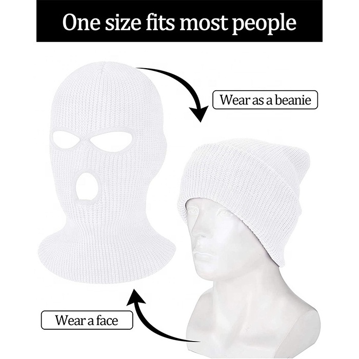 Custom Balaclava 3 Hole Knit Ski Mask 100% Acrylic Winter Warm Full Face Cover Ski Mask