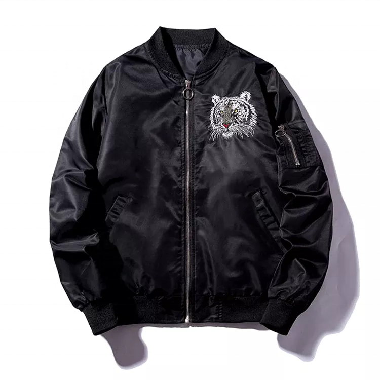 high quality wholesale baseball versity men custom satin letterman bomber jacket