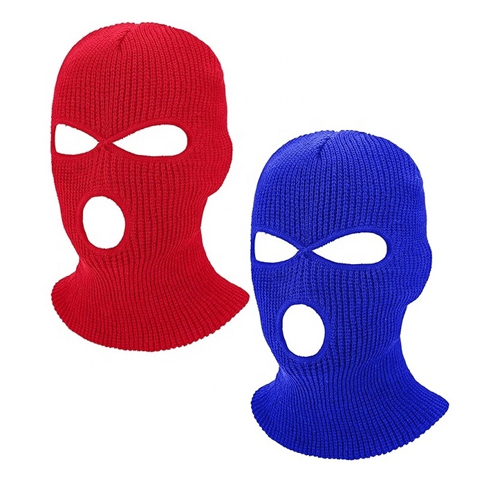 Custom Balaclava 3 Hole Knit Ski Mask 100% Acrylic Winter Warm Full Face Cover Ski Mask