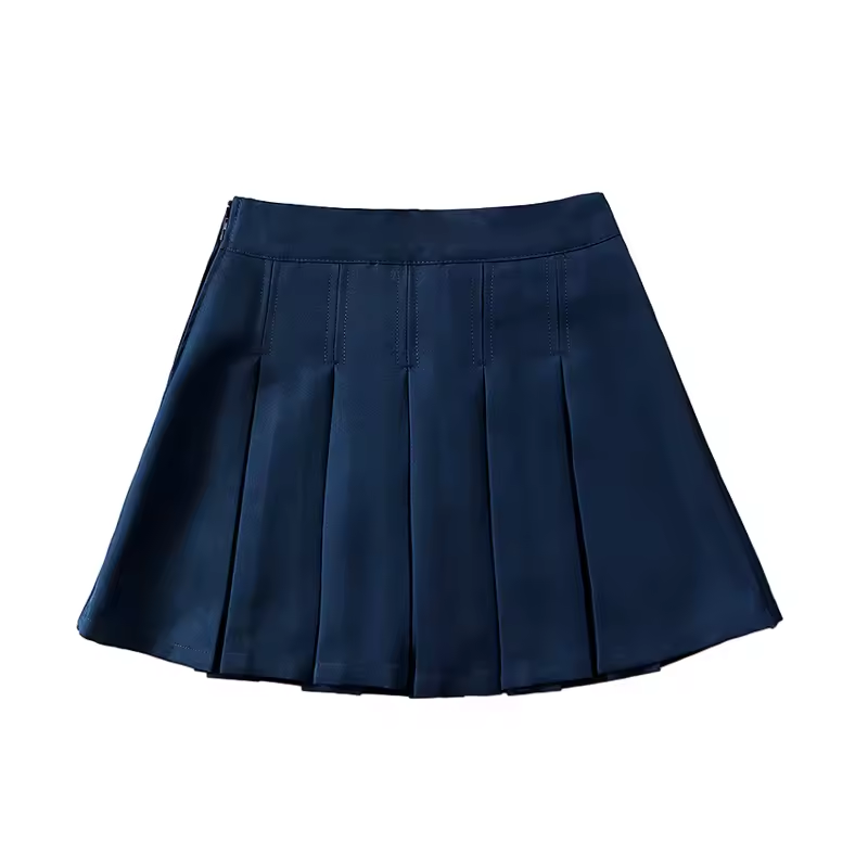 Girls pleated skirt khaki children's navy blue academy style elementary school uniform skirt