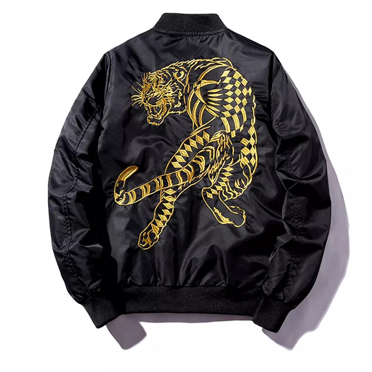 high quality wholesale baseball versity men custom satin letterman bomber jacket