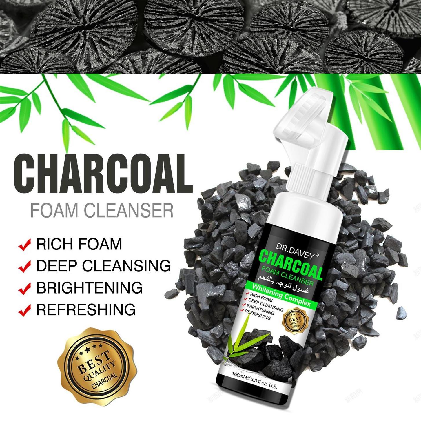 Private Label Organic Natural Amino Acid Korean Charcoal Glycerin Facial Foam Cleanser Face Wash