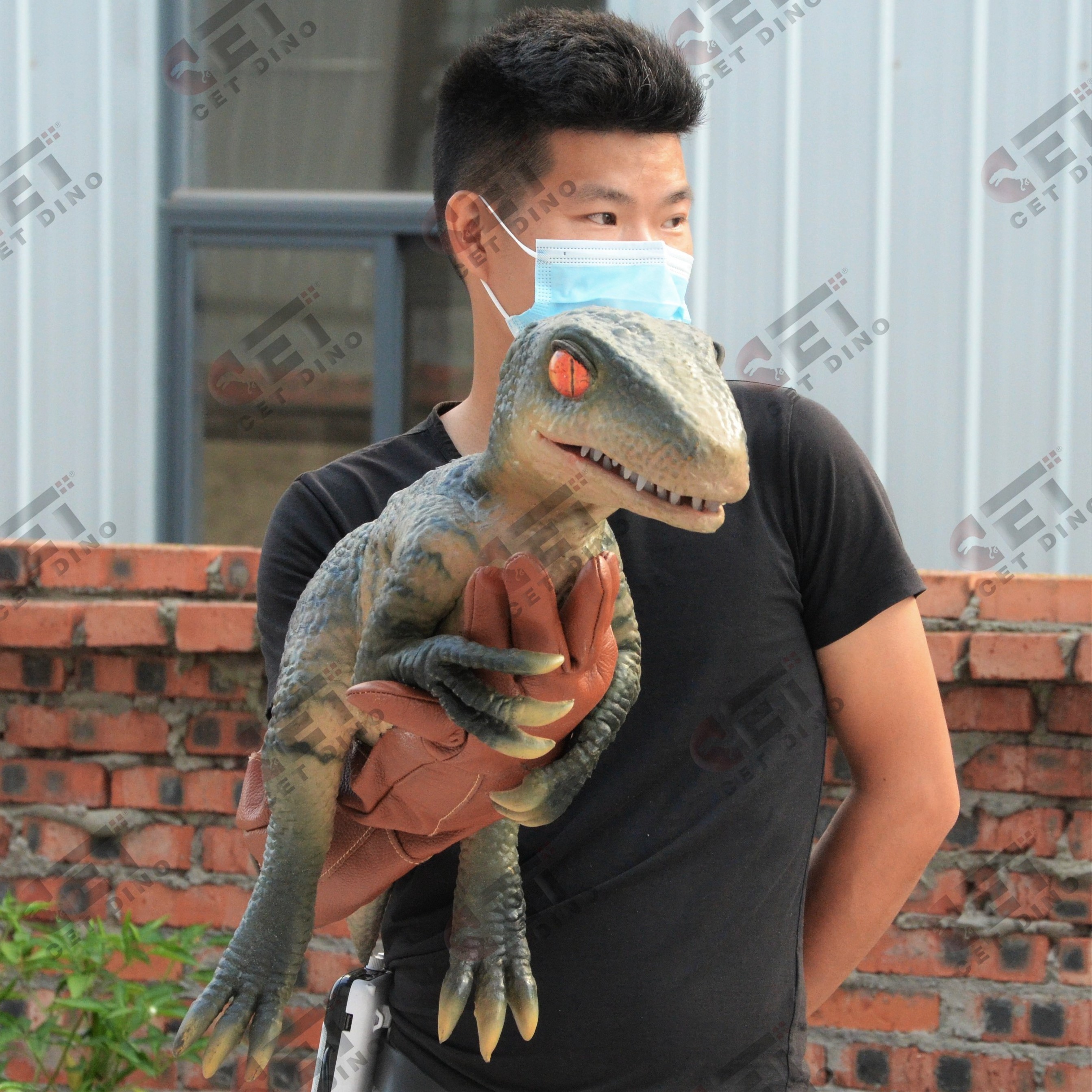 Cetnology amusement park realistic professional light small  baby dinosaur hand puppet  for show