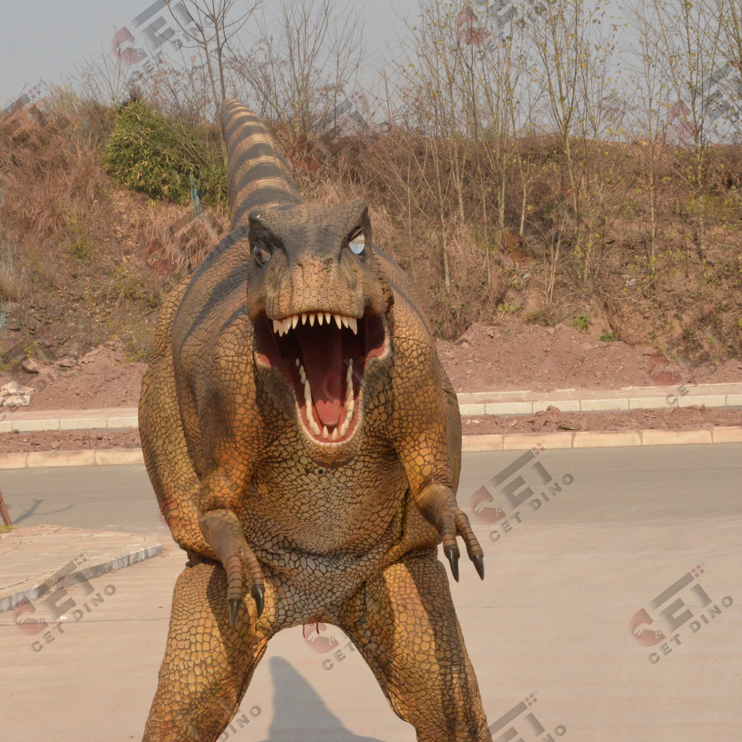 Real looking light weight animatronic spinosaurus dinosaur costume for adult