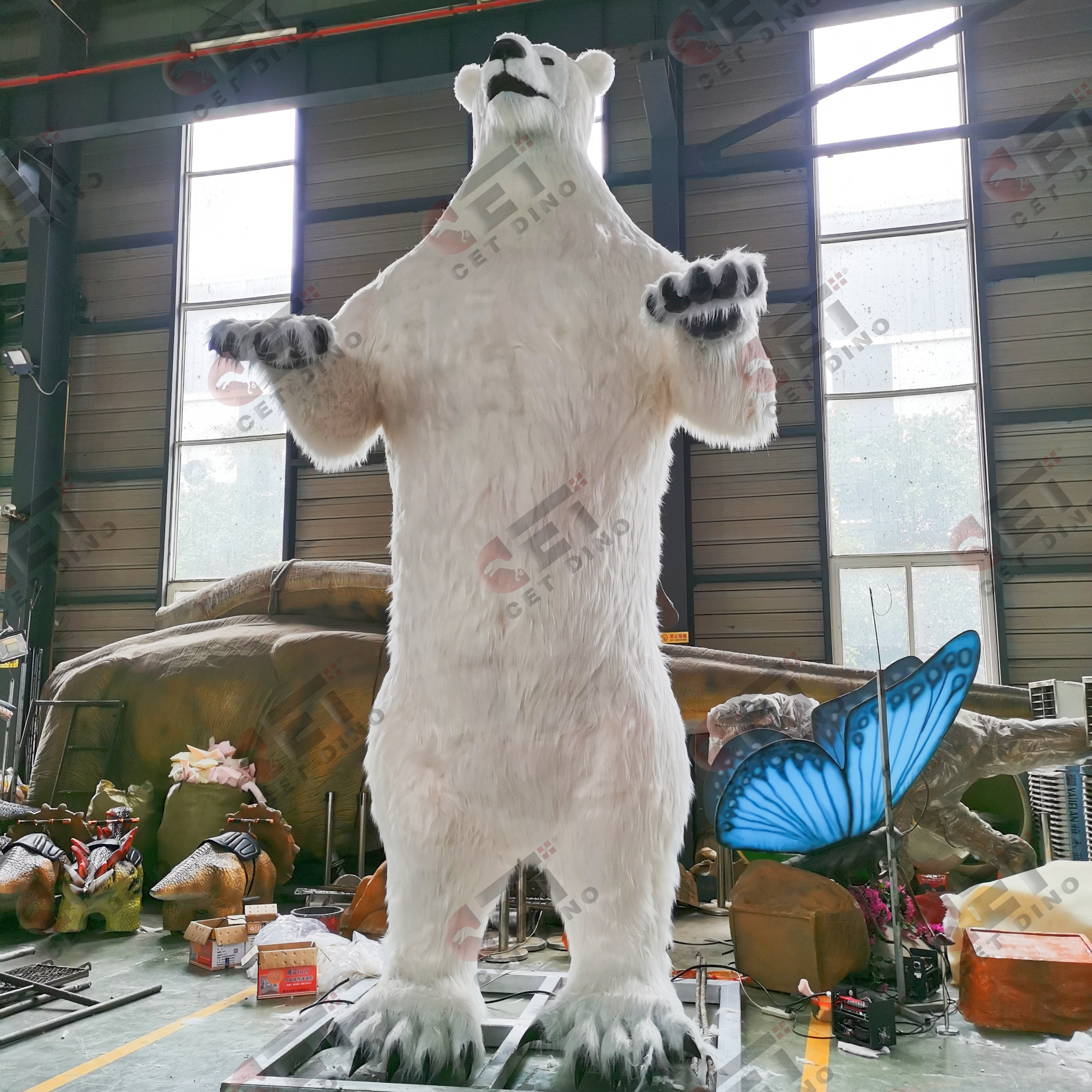 Realistic Animal Model Life Size Handmade Animatronic Animals Polar Bear Statue