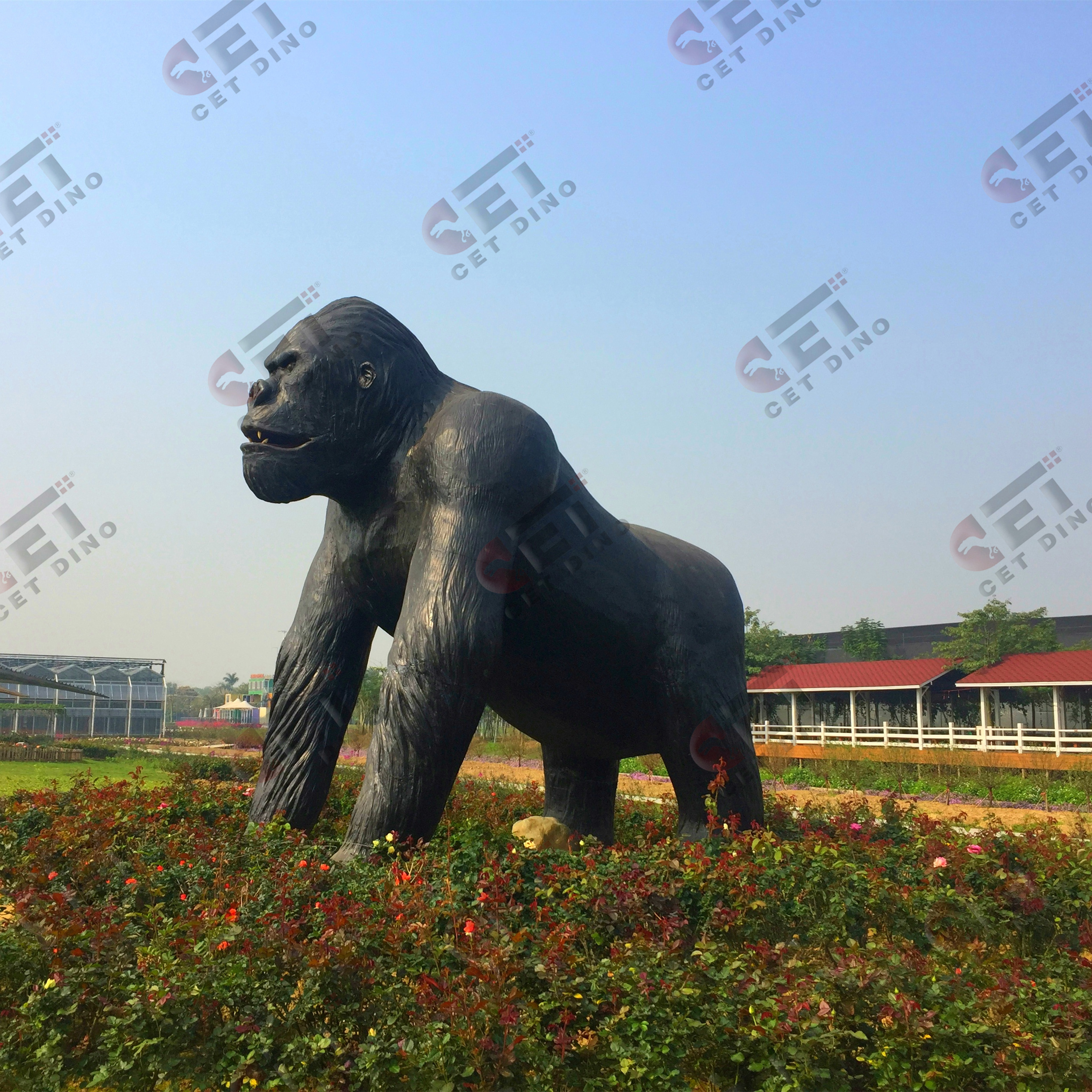 Jungle Park Man Made Animatronic Robotic Animals Models Large Gorilla  Satutue