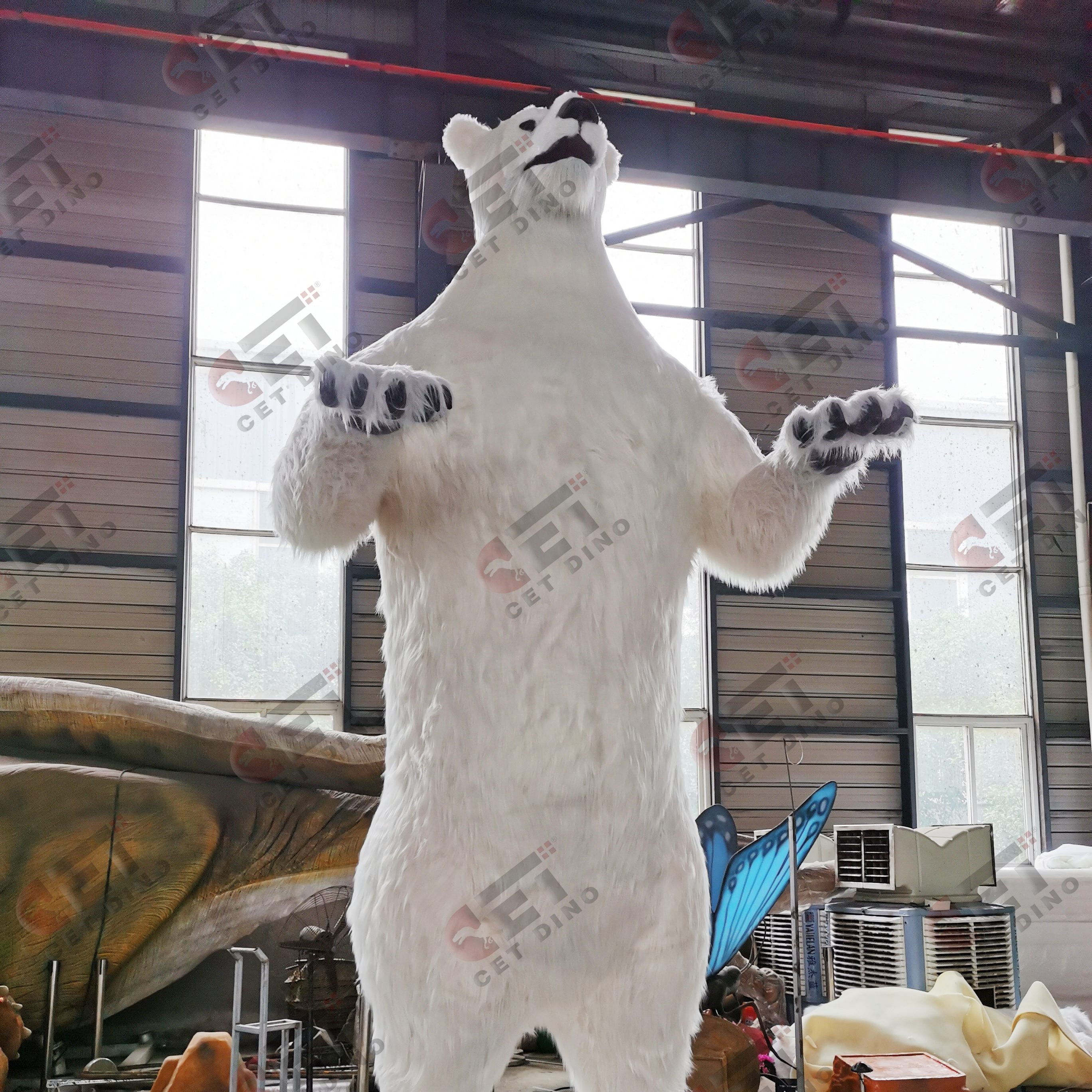 Realistic Animal Model Life Size Handmade Animatronic Animals Polar Bear Statue