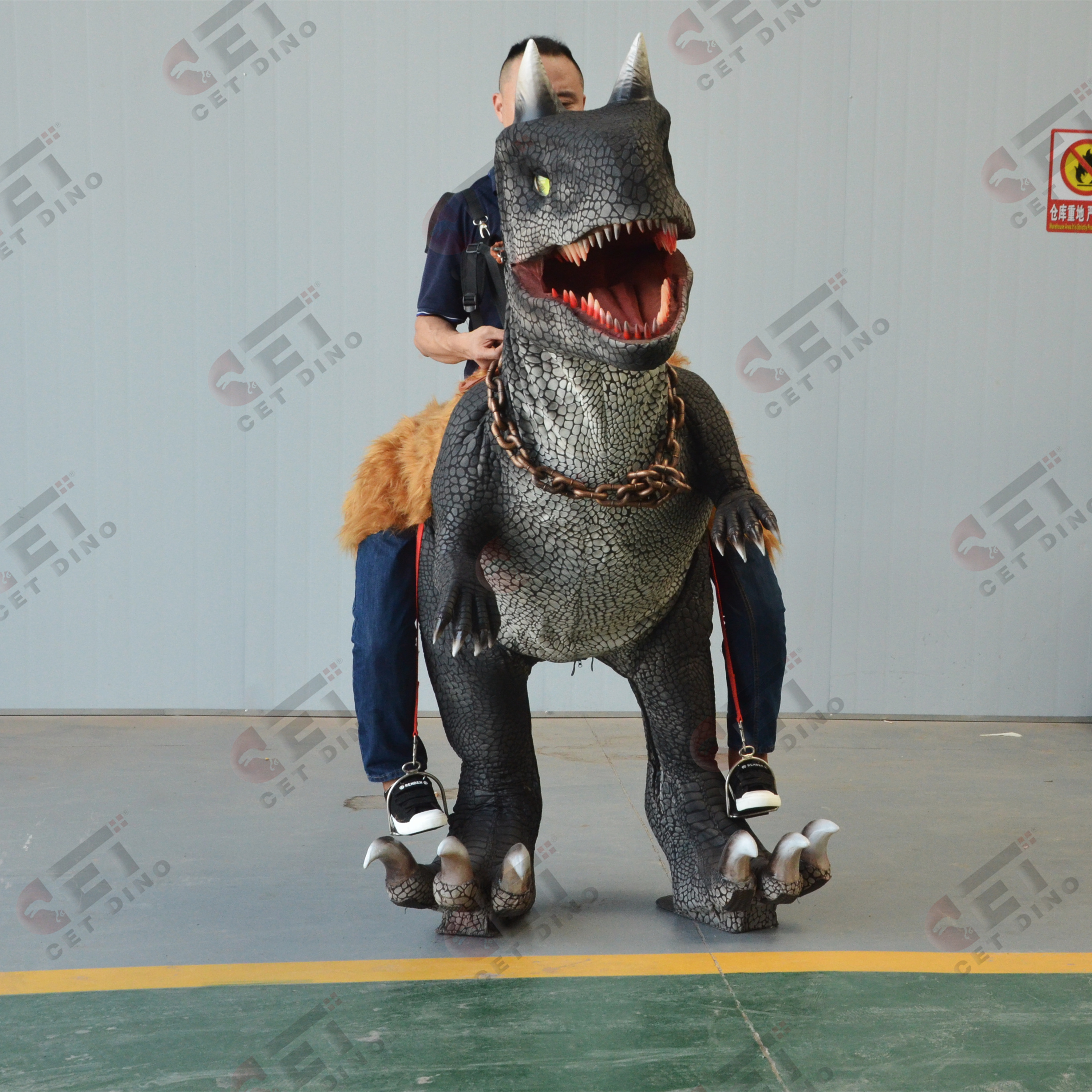 Cedino Animatronic Lifelike  Robotic Dinosaur Ride On Dinosaur Costume Walking Dinosaur