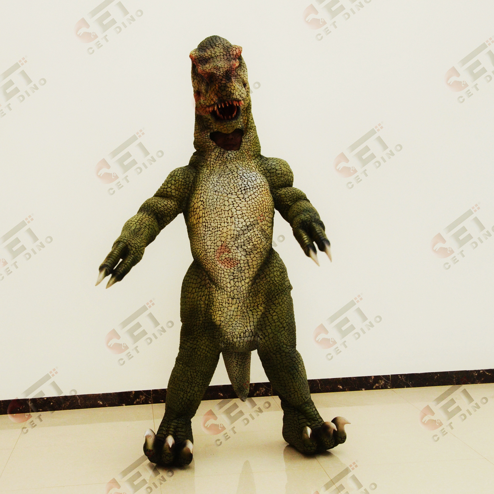 Amusement realistic dinosaur show T-REX electric walking dinosaur costume electronic hidden legs dinosaur costume