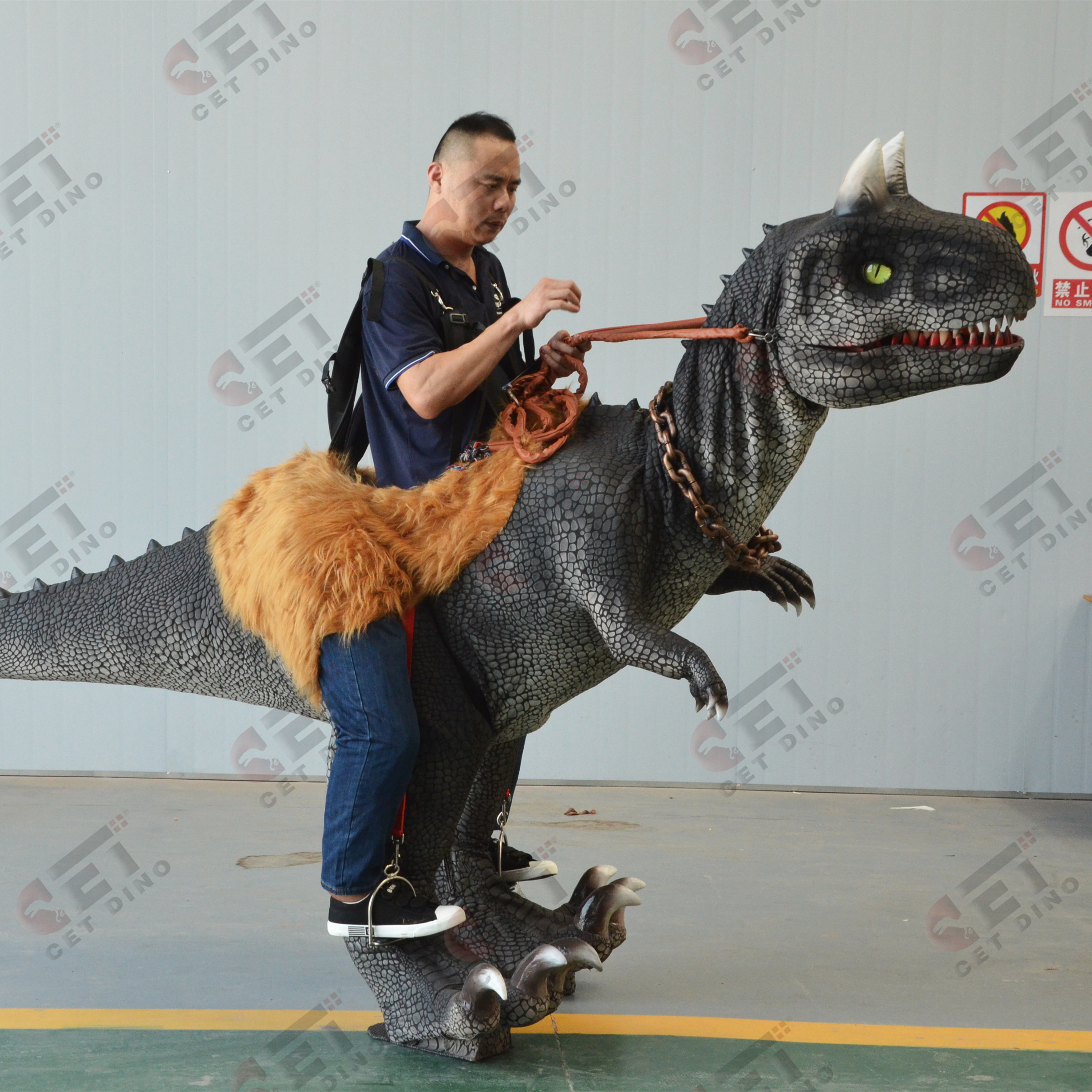 Cedino Animatronic Lifelike  Robotic Dinosaur Ride On Dinosaur Costume Walking Dinosaur