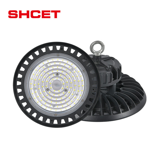 Highbay 100w 150w 200w commercial & industrial DIP dimmable hi bay indoor warehouse factory fixture ufo led high bay lights