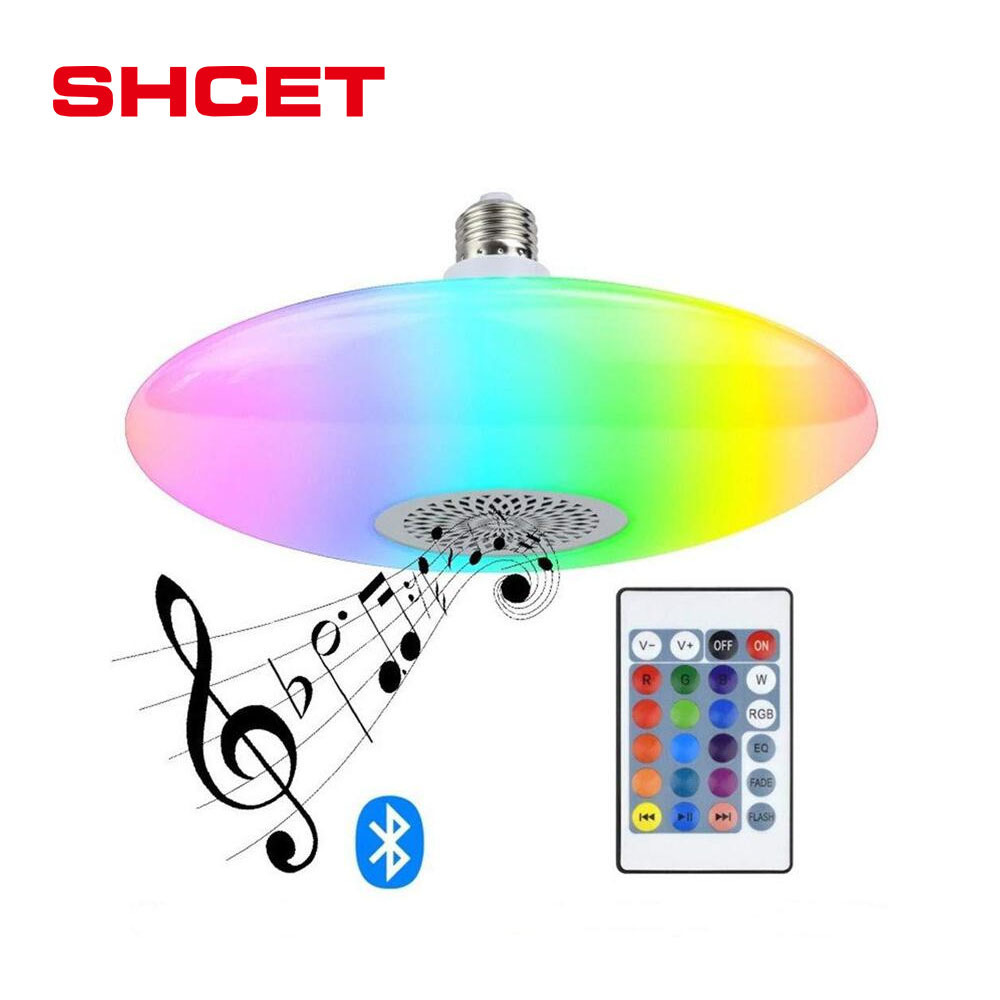 Fashion 18W 24W 48W UFO Musical bulb light with bluetooth control RGB multicolor 110v 220v smar color changing led light bulb