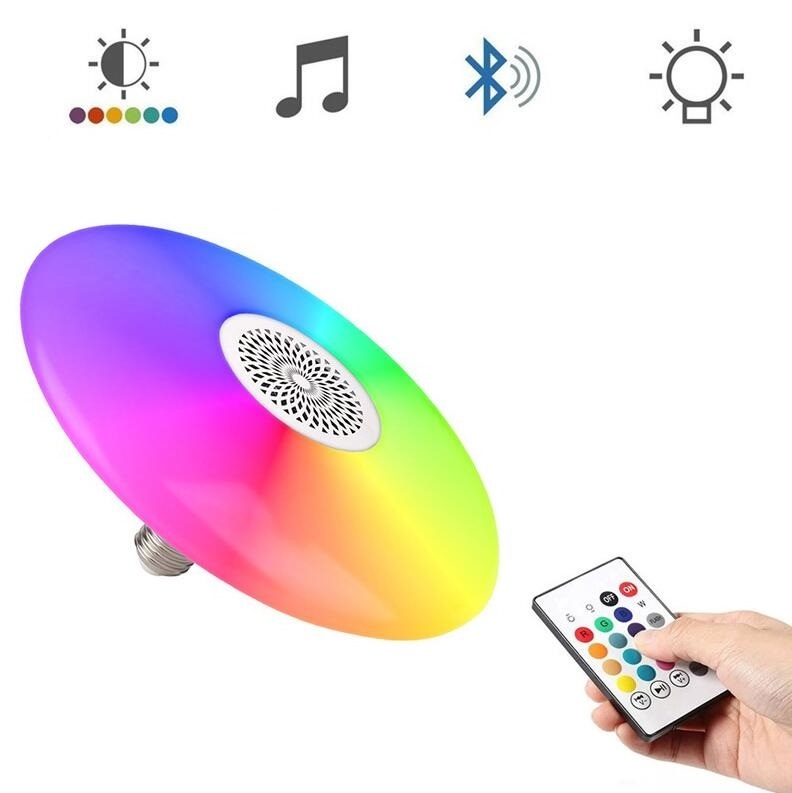 Fashion 18W 24W 48W UFO Musical bulb light with bluetooth control RGB multicolor 110v 220v smar color changing led light bulb