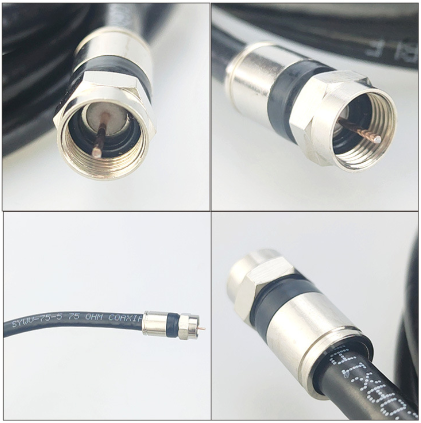 Higi Quality Rg6 Quad Shield Coaxial Cable 75 Ohm TV Antenna Cable F Male To F-Type Antenna Cable F Type Supplier