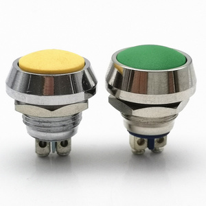 New Arrival 12mm 12V IP65 Electrical Waterproof Self Locking Mushroom Type Emergency Push Button Switch