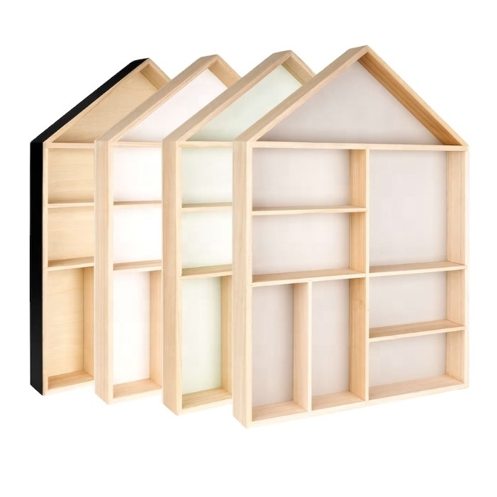 Craft Room Storage Organizer  House Shaped Wooden Shelf