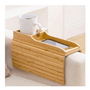 Portable Couch Arm Natural Bamboo Sofa Armrest Tray Sofa Couch  Cup Holder