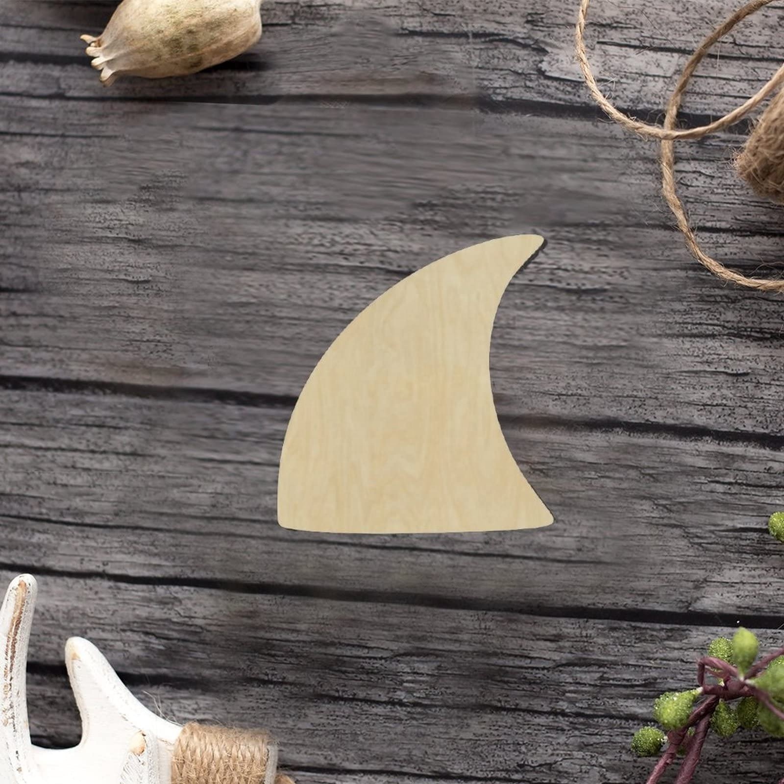 Shark Fin Wood Craft Unfinished Wooden Cutout Art  Inspirational Wall Plaque Farmhouse Wooden Wall Art Decor