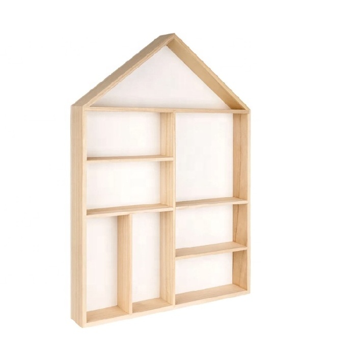 Craft Room Storage Organizer  House Shaped Wooden Shelf