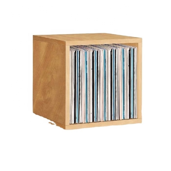 Wooden Vinyl Record Storage Cube Stackable LP Record Album Shelf