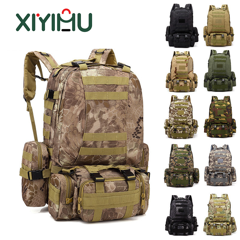 XIYIMU Designer bag oxford camouflage tactical shoulder tactical sling bag 55l camo backpack for travel denim bag waterproof