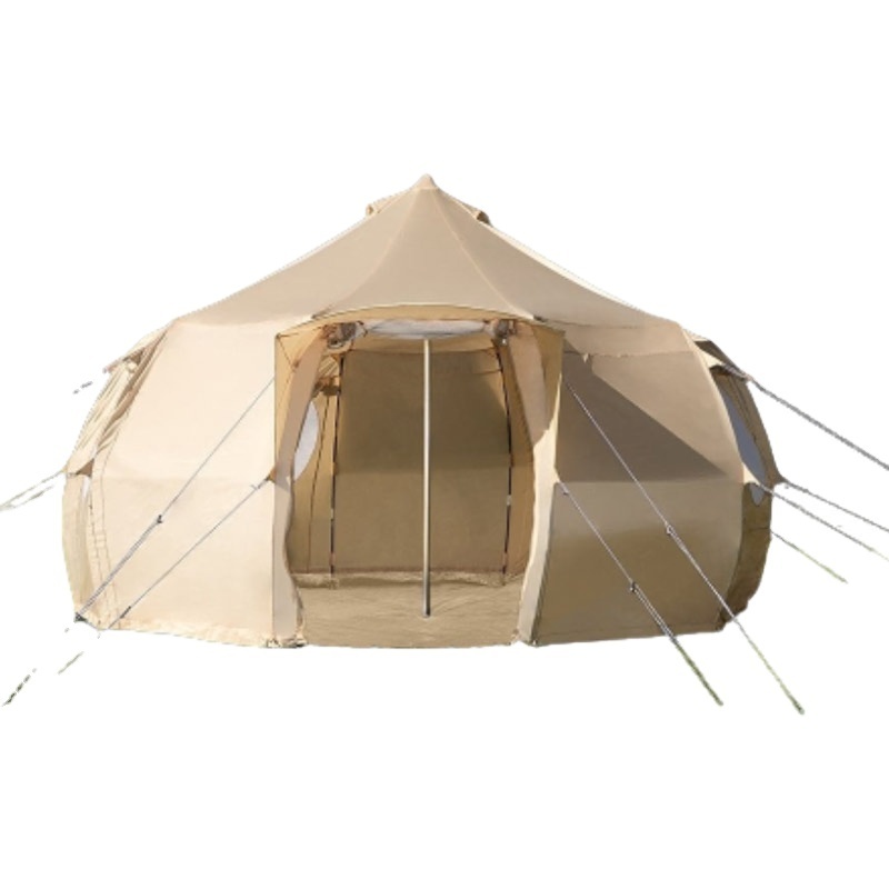 AOYU Canvas Lotus Water Drop Bell Tent For Outdoor Camping, Luxury Large Cotton Waterproof Lotus Tent With Star Window