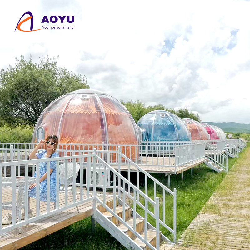 AOYU 6M Geodesic hotel dome tent luxury transparent garden igloo dome tent Starry Sky Cabin House PC Home Dome