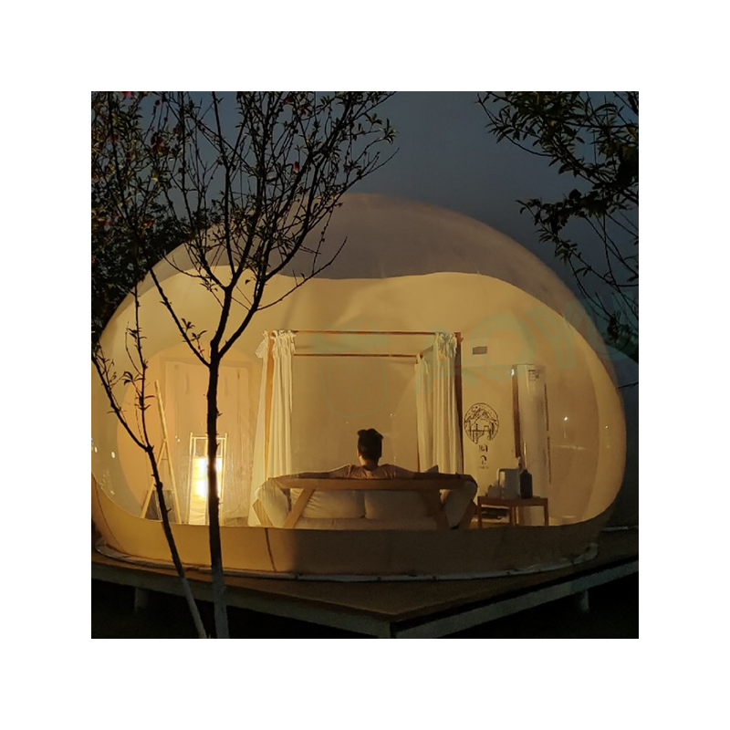 AOYU custom design logo two bedrooms with bathroom  christmas decorations giant pvc inflatable bubbles sphere tent