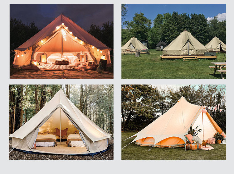 Outdoor Four Season Canvas Tents With Wood Stove Camping Dome Tent for luxury Glamping Yurt Tents For Sale