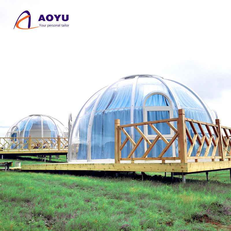 AOYU capsule outdoor premium leisure 5m prefab dome house trade show tent awnings retractable tent dining igloo