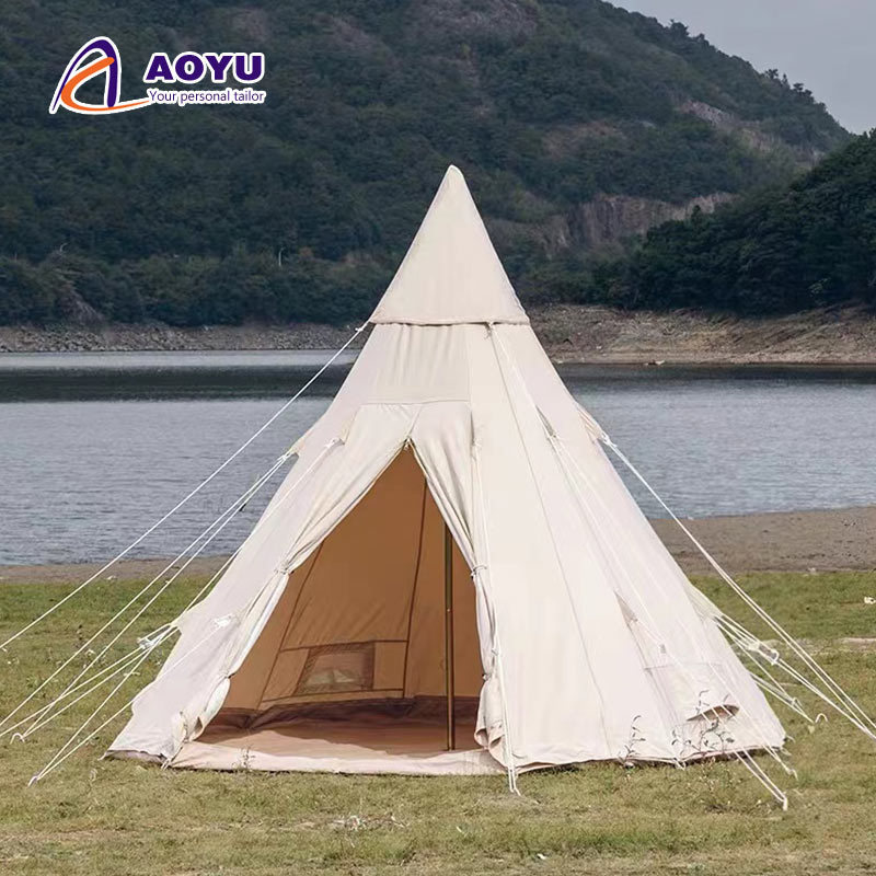 Outdoor luxury yurt glamping pod cotton canvas pyramid tent camping Tipi Desert Teepee tent