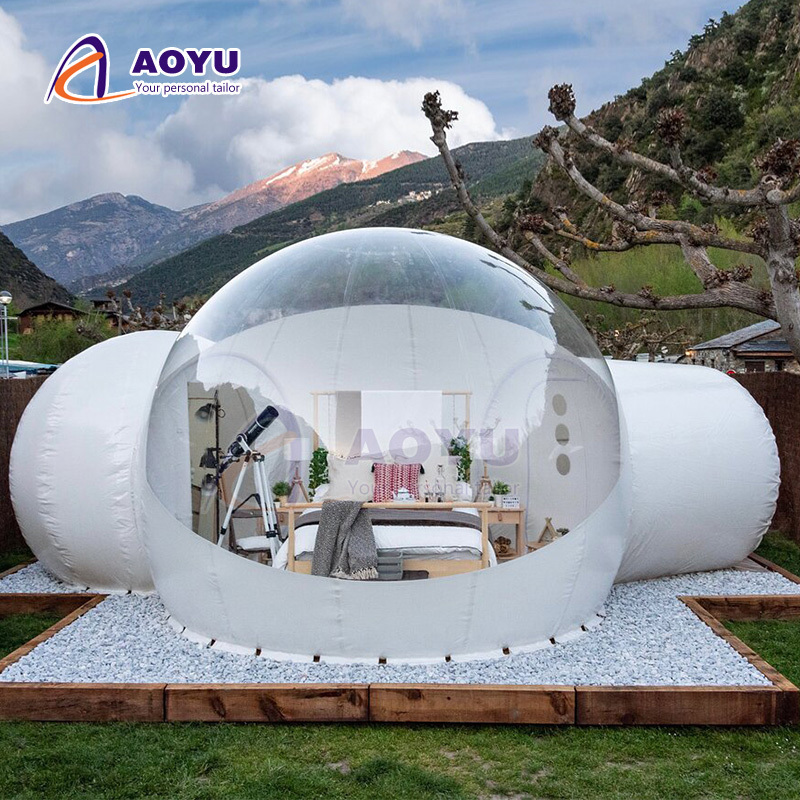 Aoyu PVC Three Bubble Tent Customized Large Luxury Family  Camping Tent house  for Outdoor  Tent