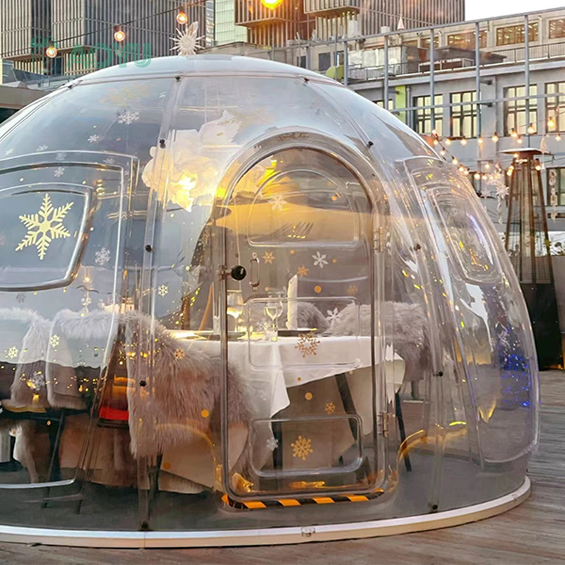 AOYU Prefab cabin house restaurant home transparent bubble glamping dome air rental dome tents for events