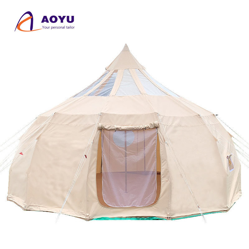 Aoyu Camping Tents 2 Persons Waterproof Outdoor Yurts for Sale Mongolian Yurt Tent Canvas Yurt  Glamping Luxury  Hotel Resort