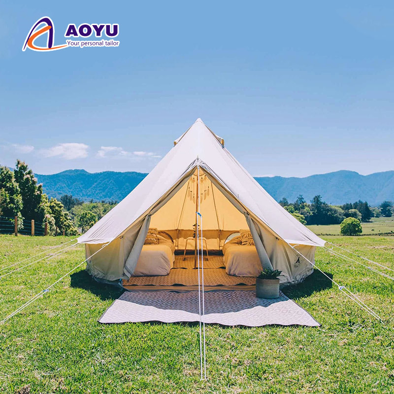 AOYU Outdoor 3m 4m 5m 6m Family Camping House Canvas Yurt Teepee Mongolian Bell Tent For Sale