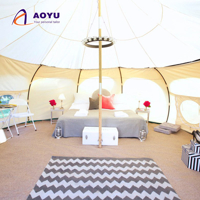 Aoyu Camping Tents 2 Persons Waterproof Outdoor Yurts for Sale Mongolian Yurt Tent Canvas Yurt  Glamping Luxury  Hotel Resort