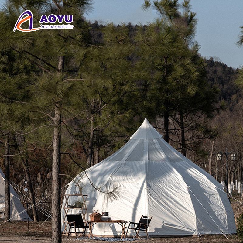 Aoyu Camping Tents 2 Persons Waterproof Outdoor Yurts for Sale Mongolian Yurt Tent Canvas Yurt  Glamping Luxury  Hotel Resort