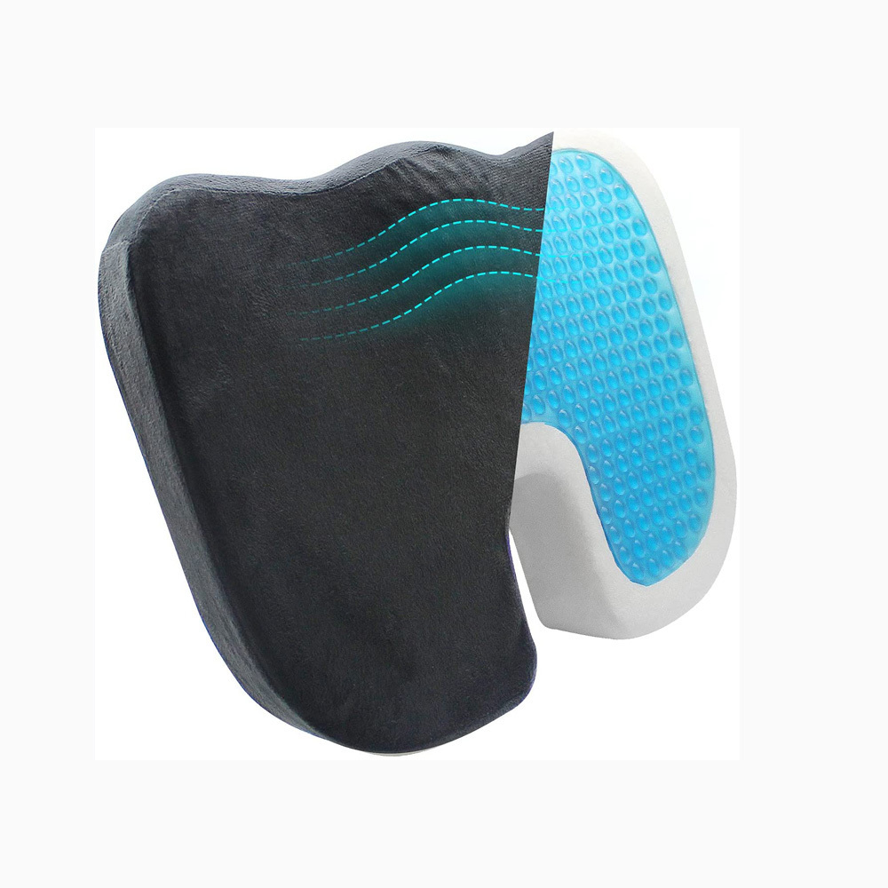 Wholesale Hemorrhoid Pillow Blood circulation Silicone Cooling Coccyx Orthopedic Memory Foam Car Gel Seat Cushion