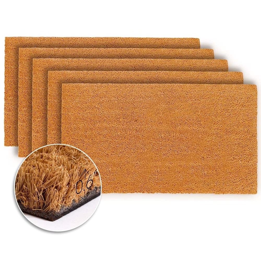 Wholesale plain 100% Natural Coir Coconut Outdoor blank Entrance mat Brown Rubber Non Slip doorMat Resist Dirt door mat for home