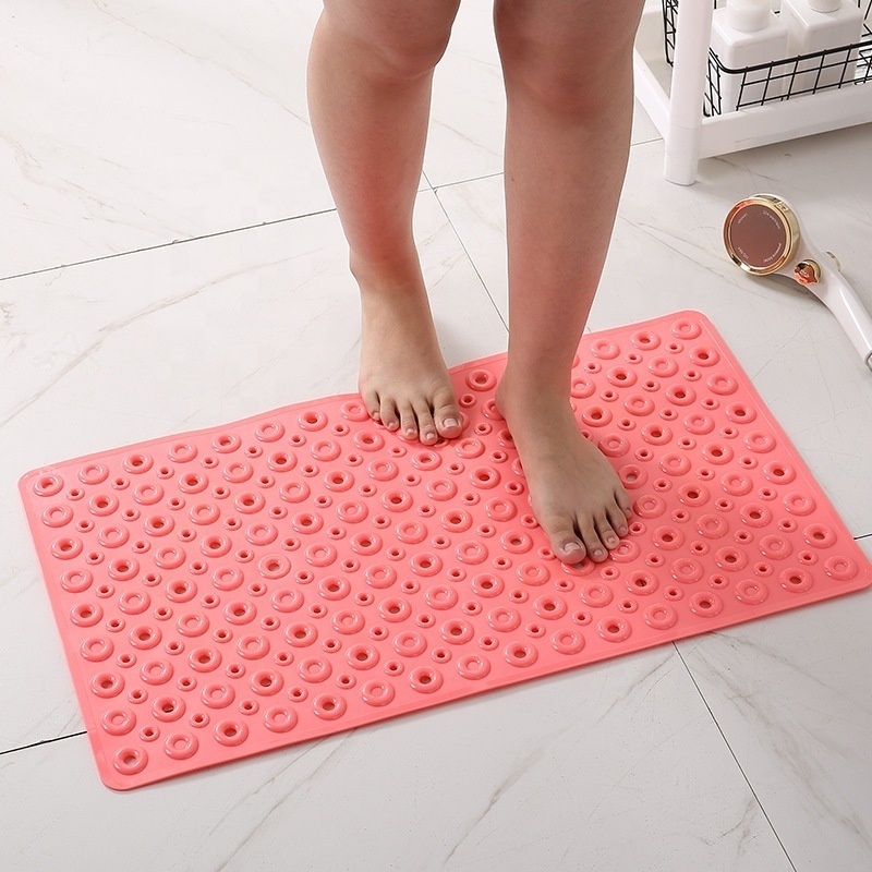 PVC Mildew Resistant Non-slip Bath Shower Bathroom foot Bathtub Scrubber massage Bath Mats With Suction Bottom