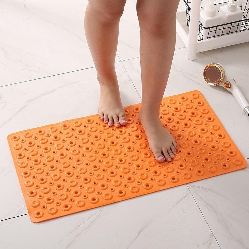 PVC Mildew Resistant Non-slip Bath Shower Bathroom foot Bathtub Scrubber massage Bath Mats With Suction Bottom