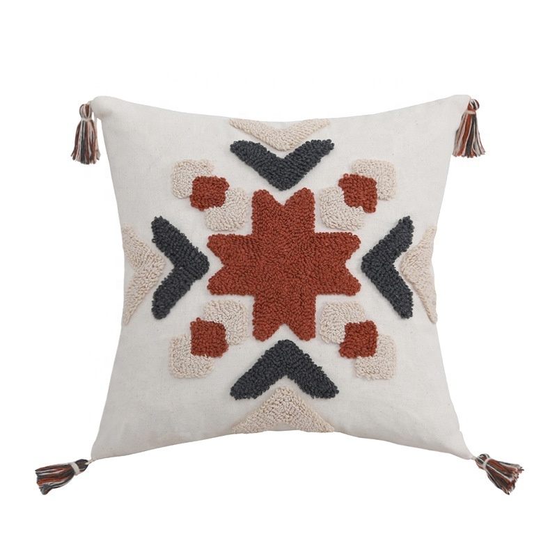 Boho Moroccan Luxury tufted cushion cover home decor Moroccan Nordic style cushion covers Jacquard tassels sofa pillow cover