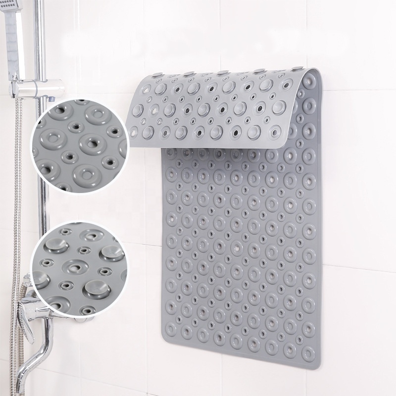 PVC Mildew Resistant Non-slip Bath Shower Bathroom foot Bathtub Scrubber massage Bath Mats With Suction Bottom