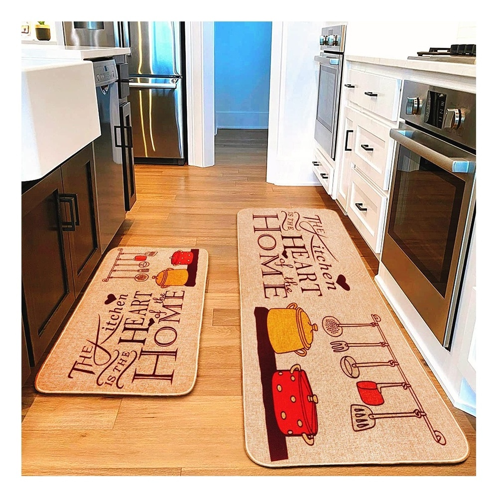 Custom Printed Comfy Standing Anti Slip Carpet Floor Mat Area Anti Fatigue kitchen Rug With Rubber Backing