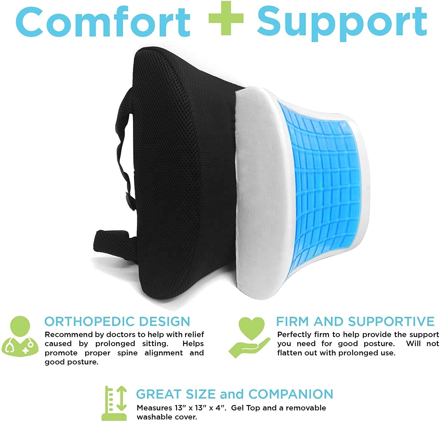 Breathable Mesh Fabric Memory Foam Seat Back Support Lumbar Support Pillow And cooling Gel Seat Cushion Sets for Office Chair