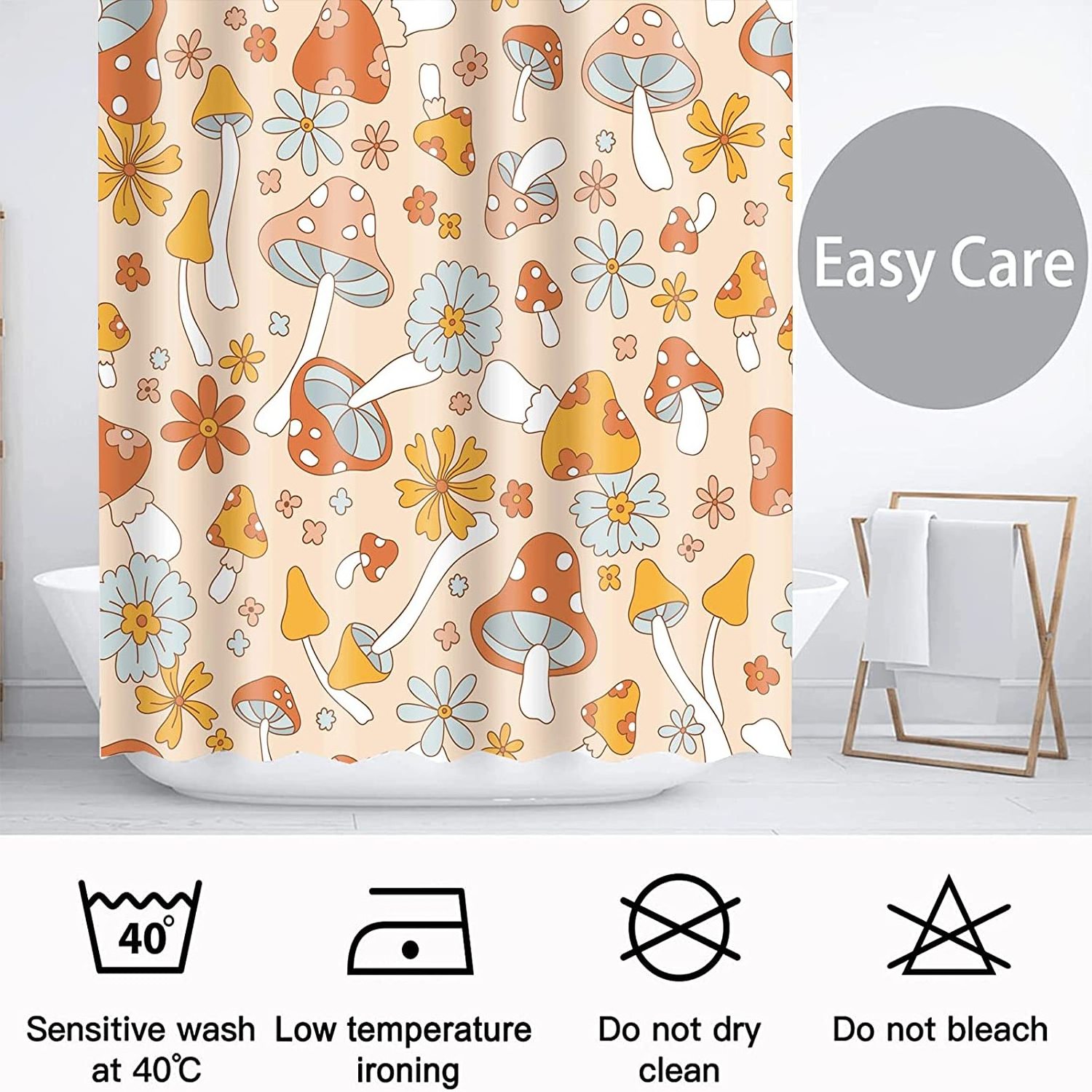 CF BCRP101 Cute cartoon Print Shower Curtain polyester shower curtain Fabric Waterproof Mildew Free Bath Curtain