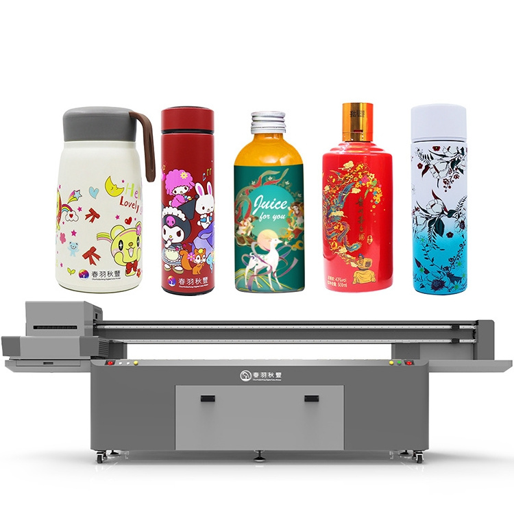 CF-2510 Fast 360 Degree Thermos Cup Digital Cylinder Printer Round Tumbler Aluminium Can Rotary Flatbed Cylindrical UV Printer