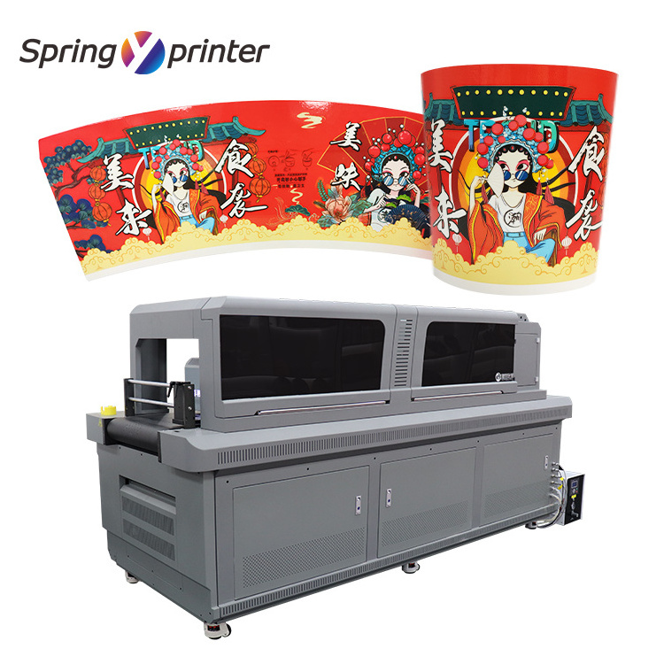 New style all in one uv flatbed printer machine single pass printer large format uv flatbed printer for paper bag bottle